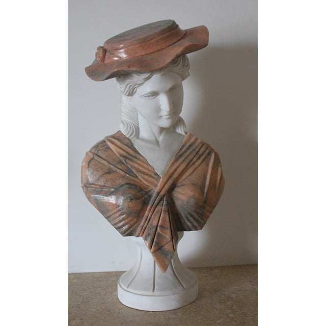 Original product photo — Two-Tone Natural Stone Lady Bust Sculpture — reference 22960 — additional view 2