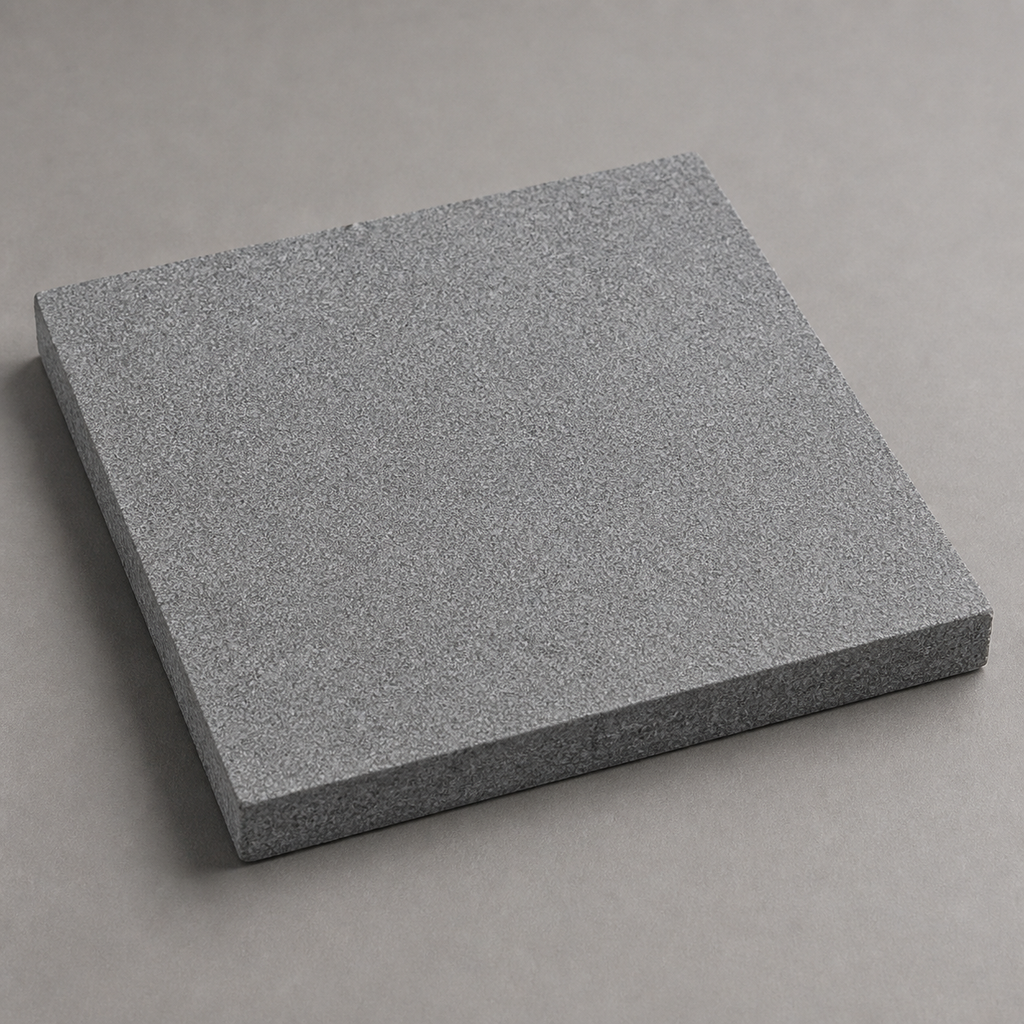Application visualisation — Bush-Hammered Sesame Grey Natural Granite Sample T23; original product photo and approved sample control